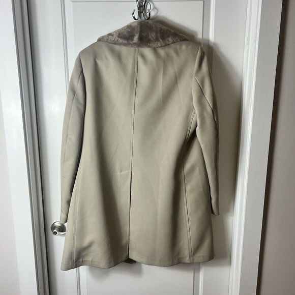 London Fog Vtg Coat Plush Faux Fur Lined Collar Tan Single Breast Men's 38 Reg - Picture 3 of 9